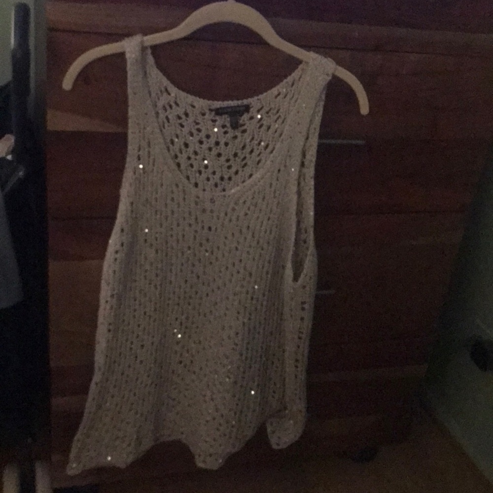 Crochet and sequin tank
